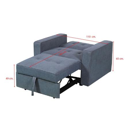 Sillón Cama 1 Plaza Mod Izan Gris | Relax Muebles