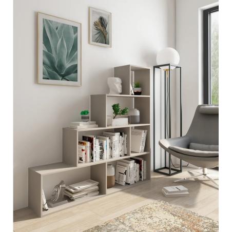 ESTANTERIA ESCALERA MOD. AURA BEIGE O ROBLE MAUVELLA EN RELAXMUEBLES.COM
