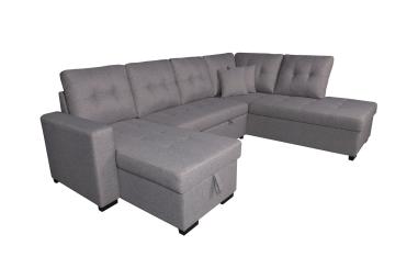 Rinconera chaiselongue cama Aitana con arcón gris