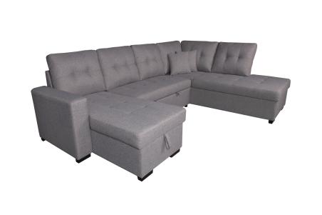 Rinconera chaiselongue cama Aitana con arcón gris