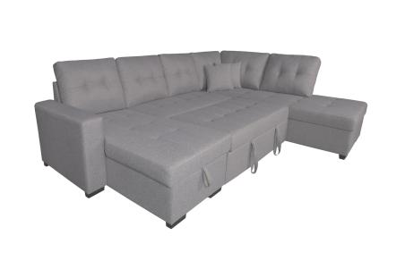 Rinconera chaiselongue cama Aitana con arcón gris