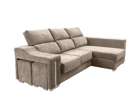 Chaiselongue Lucas con arcón y asientos extraíbles beige o gris