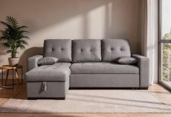 Chaiselongue cama Salem con arcón gris 2