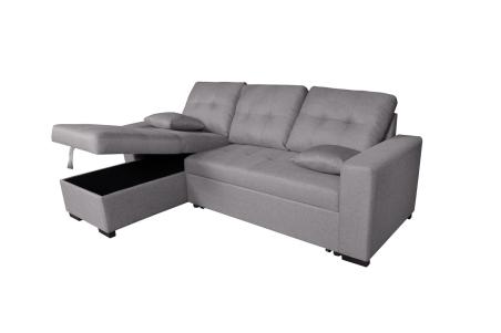 Chaiselongue cama Salem con arcón gris