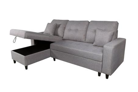 Chaiselongue Norman con arcón gris
