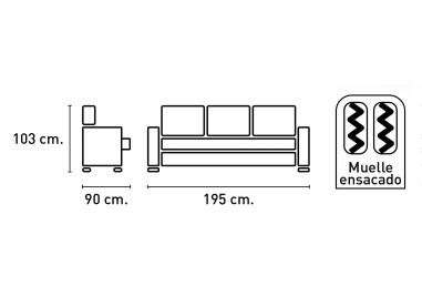 SOFA 3 PLAZAS DUERO