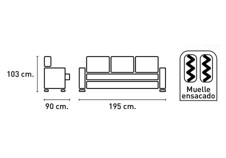SOFA 3 PLAZAS DUERO