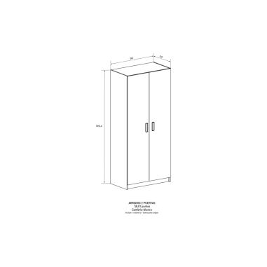 ARMARIO 2P MOD. CHAMPION CAMBRIA BLANCO EN RELAX MUEBLES