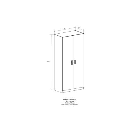 ARMARIO 2P MOD. CHAMPION CAMBRIA BLANCO EN RELAX MUEBLES