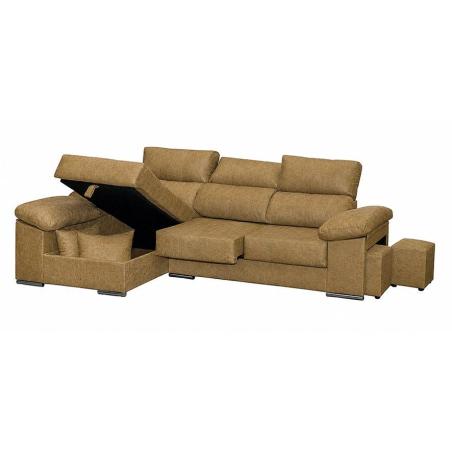 Chaiselongue 2 puff c/ arcón izquierda Franca Magnol Piedra