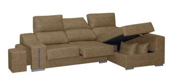 Chaiselongue Rio derecha con arcón y 2 puff Magnol Piedra 2