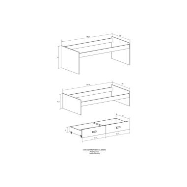 COMPACTA CON CAJONERA CHAMPION CAMBRIA-BLANCO en RelaxMuebles.com