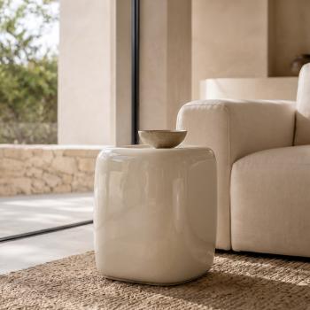 Mesa Auxiliar Clay Beige Brillo | Relax Muebles 2