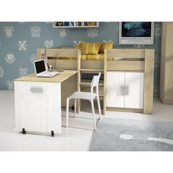 CAMA BLOCK C/MESA ESTUDIO DONALD Andersen pino-Grafito