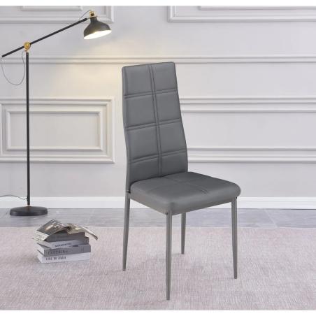 JUEGO DE 6 SILLAS TAP. PU AXISS GRIS EN RELAXMUEBLES.COM