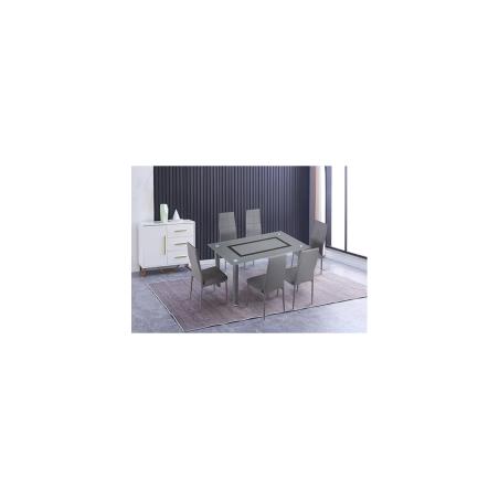 JUEGO DE 6 SILLAS TAP. PU AXISS GRIS EN RELAXMUEBLES.COM
