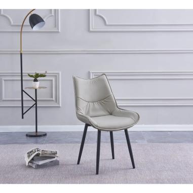 JUEGO DE 2 SILLAS TAP. PU PATA METAL CALISTA BEIG O MARENGO EN RELAX MUEBLES