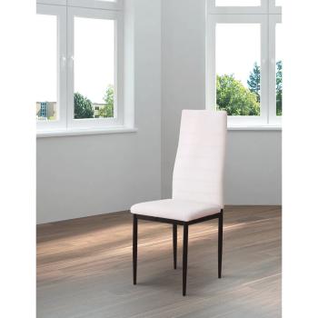 JUEGO DE 6 SILLAS TAP. EMI NEGRO BLANCO AVATAR AZUL CROMADA EN RELAXMUEBLES