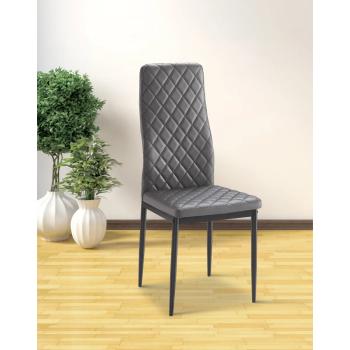 JUEGO DE 6 SILLAS TAP. PU PATA NEGRA MARMOL GRIS en RelaxMuebles.com