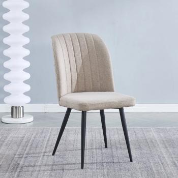 JUEGO DE 4 SILLAS TAP. TELA PATA NEGRA RORY BEIG O LATTE para envío rápido en Relax Muebles