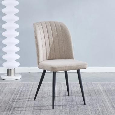 JUEGO DE 4 SILLAS TAP. TELA PATA NEGRA RORY BEIG O LATTE para envío rápido en Relax Muebles