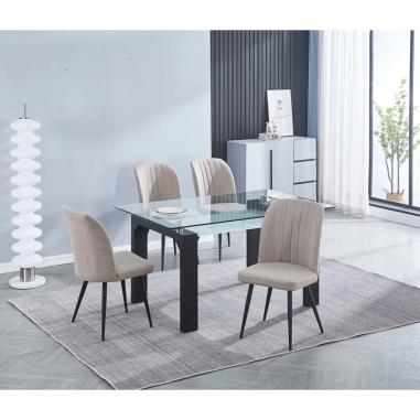 JUEGO DE 4 SILLAS TAP. TELA PATA NEGRA RORY BEIG O LATTE para envío rápido en Relax Muebles