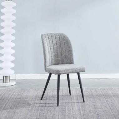 JUEGO DE 4 SILLAS TAP. TELA PATA NEGRA RORY BEIG O LATTE para envío rápido en Relax Muebles