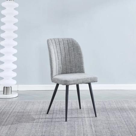 JUEGO DE 4 SILLAS TAP. TELA PATA NEGRA RORY BEIG O LATTE para envío rápido en Relax Muebles
