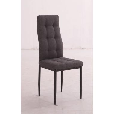 JUEGO DE 6 SILLAS TAP. TELA PATA NEGRA ZUNI GRIS en Relax Muebles