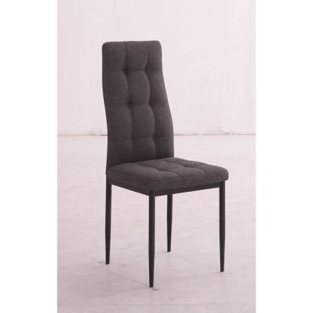 JUEGO DE 6 SILLAS TAP. TELA PATA NEGRA ZUNI GRIS en Relax Muebles