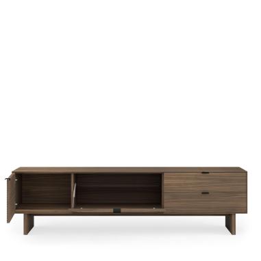 Mueble Tv Puertas Madera y Cristal + Cajones Tulsa