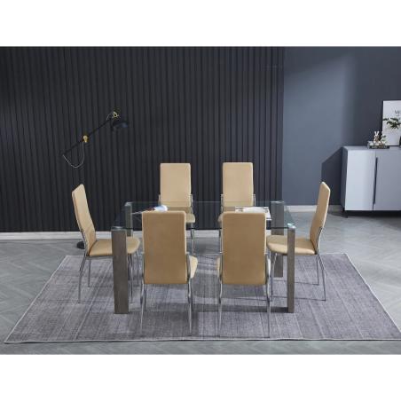 JUEGO DE 6 SILLAS JARAMA SAKURA PATA CROMADA EN RelaxMuebles.com