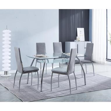 JUEGO DE 6 SILLAS JARAMA SAKURA PATA CROMADA EN RelaxMuebles.com