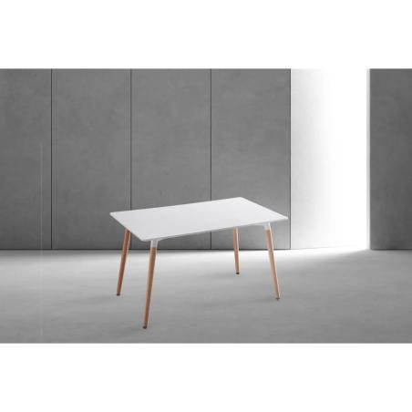 MESA RECTANGULAR 120CM PATA MADERA DINAMARCA BLANCO o NEGRO EN RELAX MUEBLES