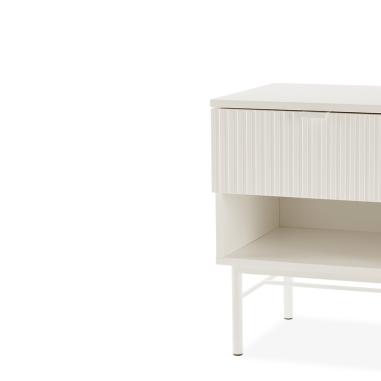 Mesita 45 Oslo 1 Cajon + Hueco Perla | Relax Muebles