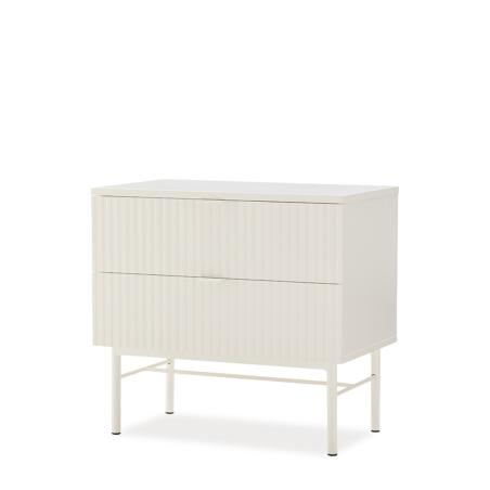 Mesita 59 Oslo 2 Cajones Perla | Relax Muebles