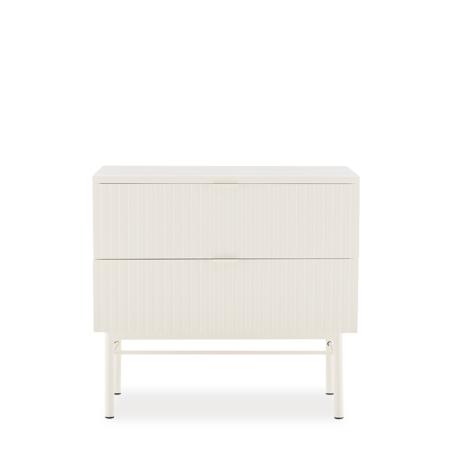 Mesita 59 Oslo 2 Cajones Perla | Relax Muebles