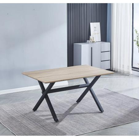 MESA COMEDOR FIJA TAPA MDF CAMBRIA ROYCE W NEGRO EN RELAX MUEBLES