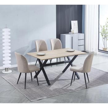 MESA COMEDOR FIJA TAPA MDF CAMBRIA ROYCE W NEGRO EN RELAX MUEBLES 2