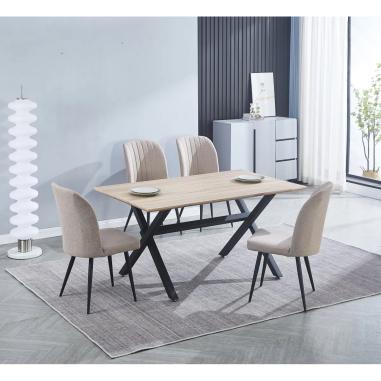 MESA COMEDOR FIJA TAPA MDF CAMBRIA ROYCE W NEGRO EN RELAX MUEBLES