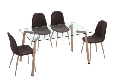 Conjunto mesa Sullie y 4 sillas Cody | Relax Muebles