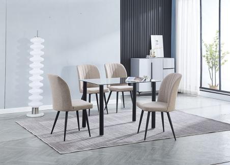 Conjunto mesa de cocina Yuri y 4 sillas Rory | Relax Muebles