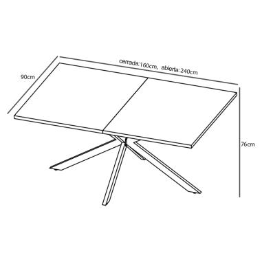 Conjunto mesa extensible Keller y sillas Shelton