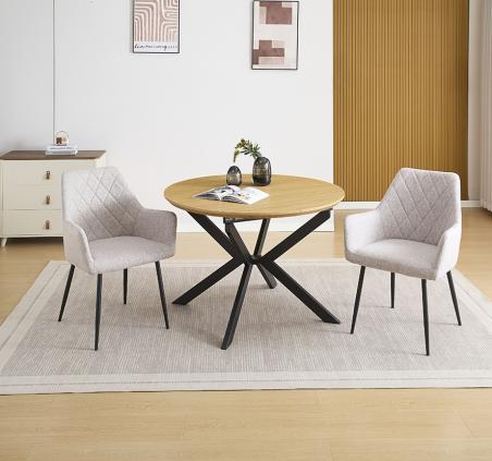 Conjunto mesa redonda extensible Winsor y sillones Devon