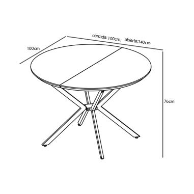 Conjunto mesa redonda extensible Winsor y sillones Devon