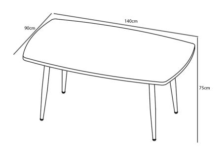 Conjunto mesa fija Hudson y sillas Selma | Relax Muebles