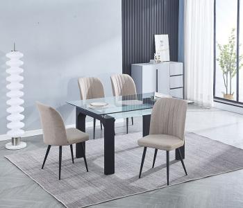 Conjunto mesa Sensei negra y 4 sillas Rory | Relax Muebles