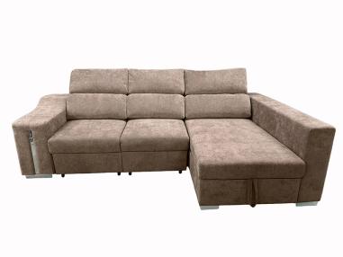 Chaiselongue cama XL Menua con arcón y 2 taburetes