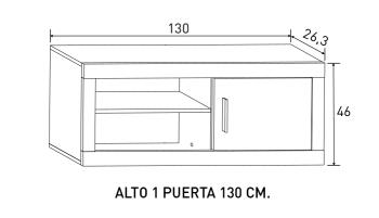 Alto 1 puerta Lara 130 cm | Relax Muebles 2