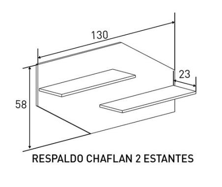 Respaldo 2 estantes chaflán Chellén | Relax Muebles